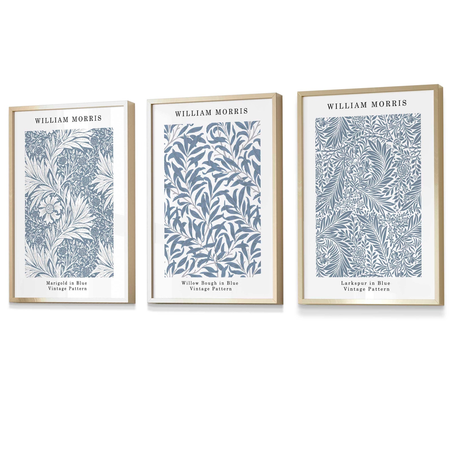 William Morris Set of 3 Art Prints William Morris Print Blue - Etsy