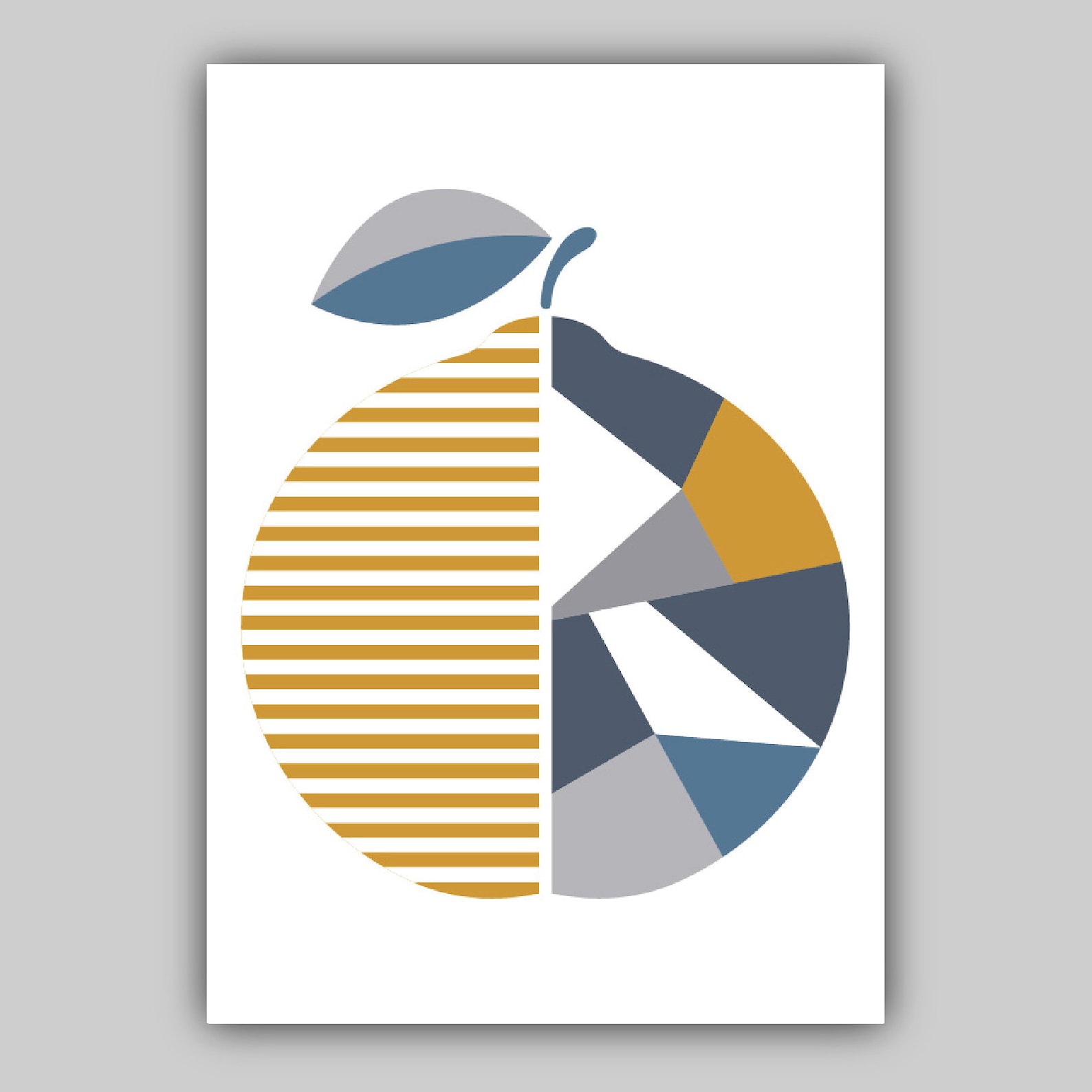 GEOMETRIC Set of 3 Yellow Blue Grey Orange Strawberry Lemon Etsy UK