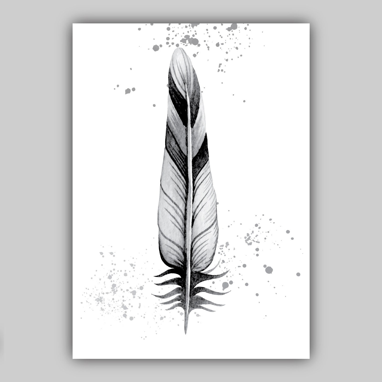 FEATHERS Set of 3 Gallery Wall Art Prints Watercolour Feather | Etsy