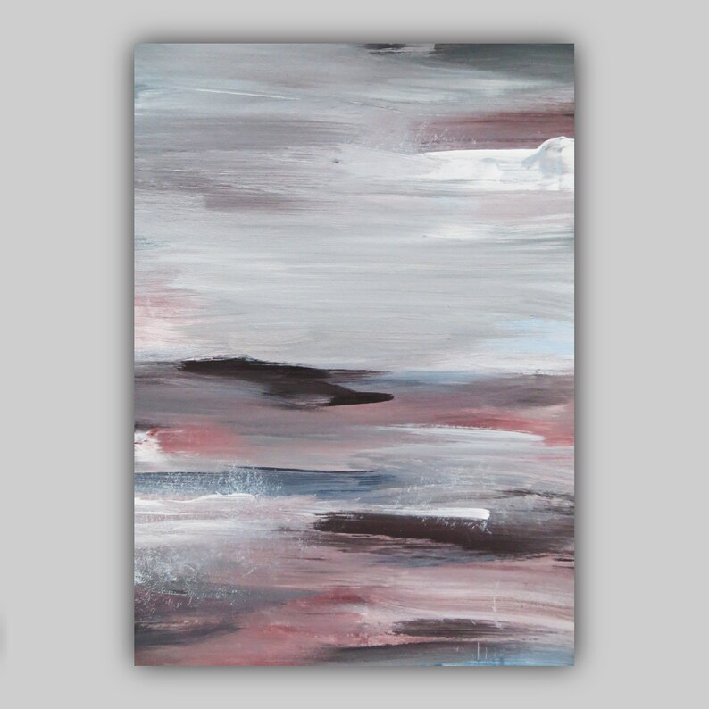 Set of 3 Abstract Navy & Blush Pink Art Prints from Original Etsy