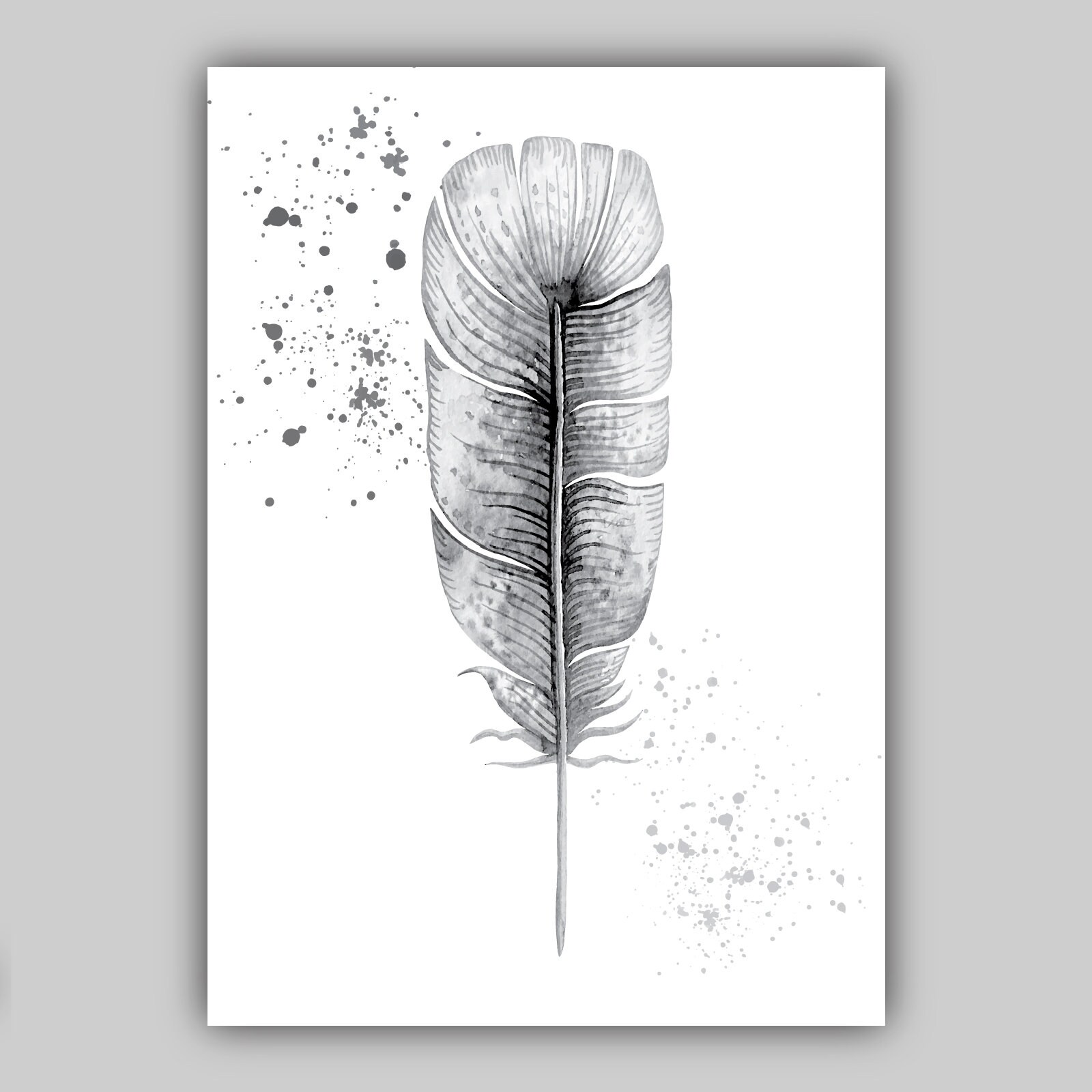 FEATHERS Set of 3 Gallery Wall Art Prints Watercolour Feather | Etsy