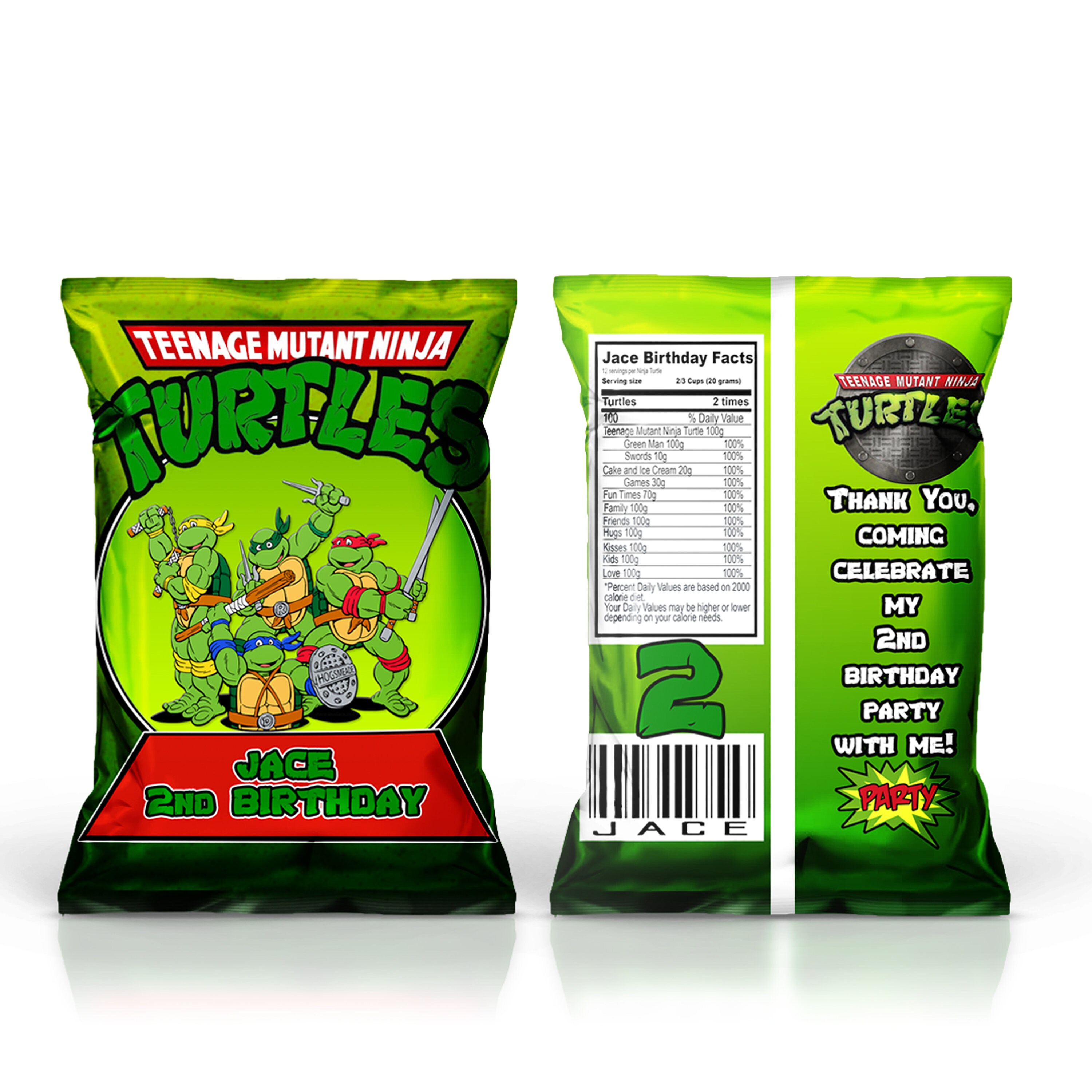 Teenage Mutant Ninja Turtle/ TMNT Chip Bag Custom Chip Etsy