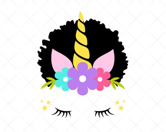 Download Afro Unicorn Svg Etsy PSD Mockup Templates