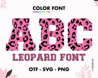 Leopard Font SVG, Leopard alfabet letters svg, Leopard print svg lettertype voor cricut, cheetah print svg lettertype, Animal font svg, leopard font png