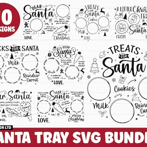 Dear Santa Tray SVG Bundle, Christmas SVG, Santa Tray SVG, Santa Plate svg, Santa Milk Cookies svg, Cookies for Santa svg, wortel svg Cricut