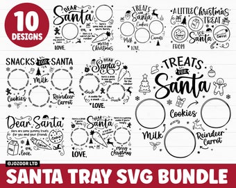 Dear Santa Tray SVG Bundle, Christmas SVG, Santa Tray SVG, Santa Plate svg, Santa Milk Cookies svg, Cookies for Santa svg, carrot svg Cricut