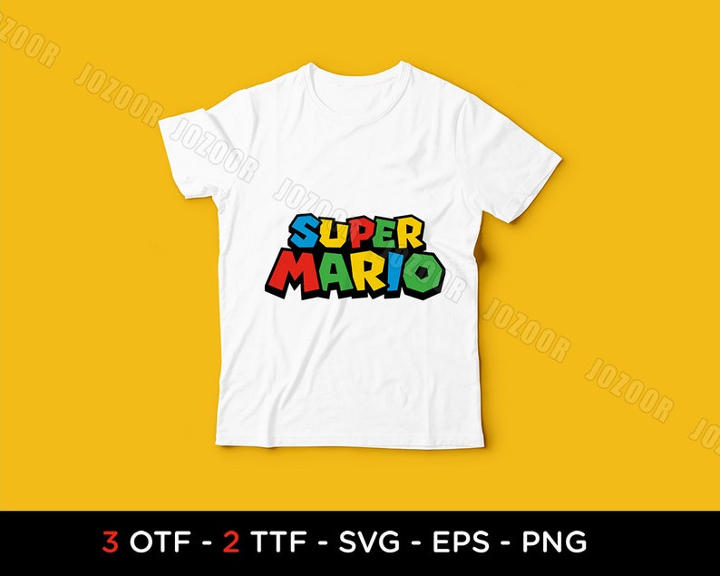 Super Mario Font mario font letters SVG DXF PNG eps for | Etsy