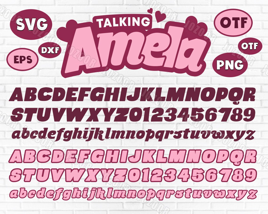 Download Talking Angela Font Talking Tom Font Birthday Svg Cartoon Etsy