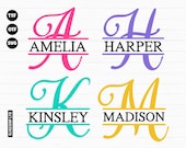 Split Monogram Alphabet SVG Font, Monogram Font SVG, Split Monogram Frame Alphabet, Monogram Letters SVG Font for Circut - Amelia Split Font