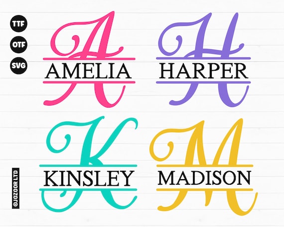 Split Monogram Alphabet SVG Font, Monogram Font SVG, Split Monogram Frame Alphabet, Monogram Letters SVG Font for Circut - Amelia Split Font