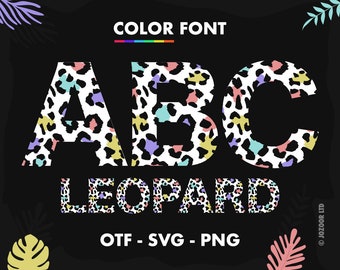 Leopard Font SVG, Leopard print svg font for cricut, leopard font png, Animal font svg, Leopard alphabet letters svg, cheetah print svg font