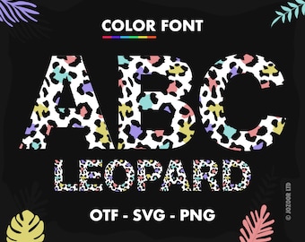 Léopard police SVG, police svg imprimé léopard pour cricut, léopard police png, Animal police svg, léopard alphabet lettres svg, police svg impression guépard
