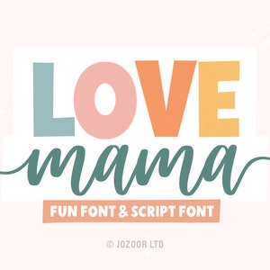 Script Font Duo, fuente cursiva, fuente Cricut, fuente manuscrita, fuente navideña, fuente para Cricut, fuente de script SVG, fuentes de script - Love Mama Font