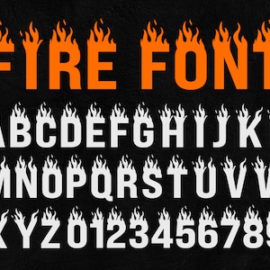 Fire Font SVG, Flame font SVG, Flame font voor Cricut, Silhouet, Blaze font, Flame alfabet, Fire alfabet letters SVG, thrasher flame font