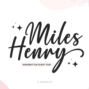 Fuente de escritura, fuente con colas, fuente cursiva, fuente Cricut, fuente manuscrita, fuente para Cricut, fuente de escritura SVG, fuente para bodas - Miles Henry Font