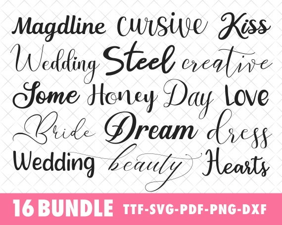 Download Cursive Fonts Bundle Wedding Font Bundle Svg Cursive Fonts For Etsy