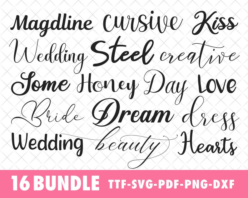 Download Cursive fonts Bundle Wedding font bundle svg Cursive fonts ...