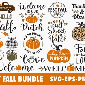 Fall SVG, Fall SVG Bundle, Autumn Svg, hello fall svg, Thanksgiving Svg, happy Fall Svg, Fall Sign svg, pumpkin svg, halloween svg cricut