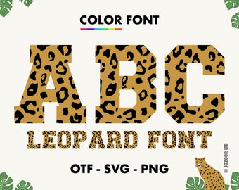 Léopard police SVG, svg de lettres de l'alphabet léopard, police svg léopard pour cricut, police svg guépard, Animal police svg, police léopard png