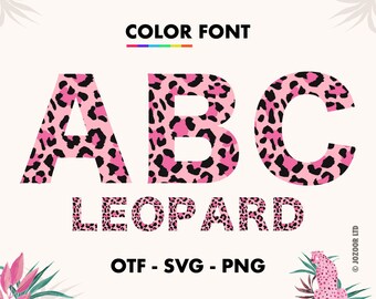 Polices SVG léopard, police svg léopard pour cricut, police léopard png, police Animal svg, svg léopard lettres de l'alphabet, police svg guépard