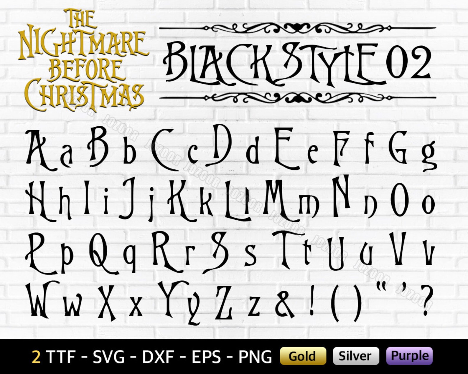 Christmas Font nightmare before christmas font SVG DXF PNG Etsy