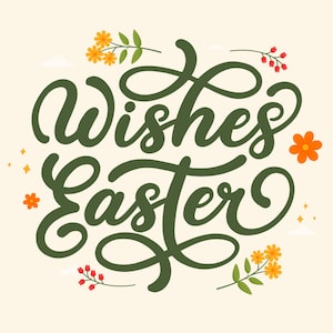 Fuente de script, fuente cursiva, fuente manuscrita, fuente con colas, fuente de boda, fuente de caligrafía, fuente Cricut, fuente de script SVG - Deseos de fuente de Pascua