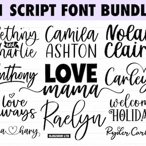 Script Font Bundle, kursive Schriftarten mit Herzen Bundle, Hochzeitsschrift Bundle, Cricut Font Bundle Script Fonts Bundle für Cricut Script Font SVG