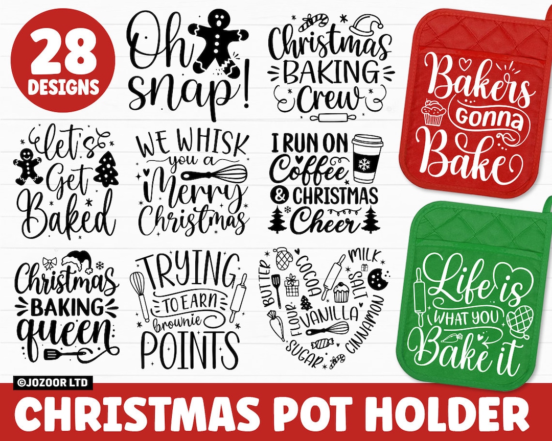 Christmas Pot Holder SVG Bundle, Potholder SVG, Christmas SVG Bundle