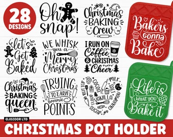 Christmas Pot Holder SVG Bundle, Potholder SVG, Christmas SVG Bundle, Christmas Potholders svg, Kitchen svg, Baking svg, svg Cut File Cricut