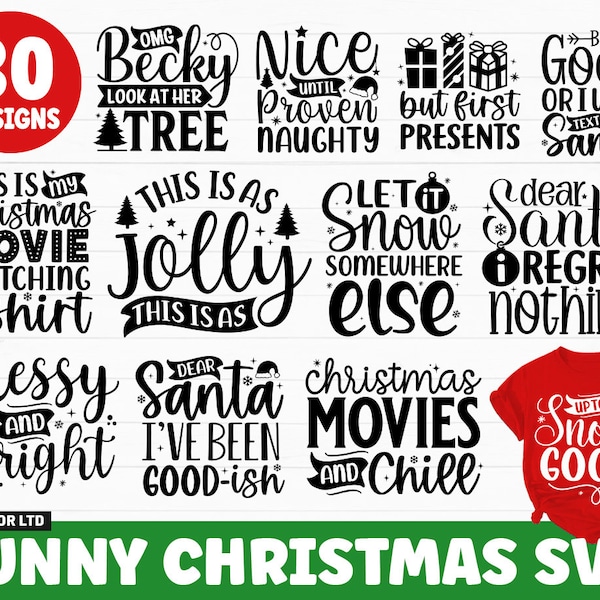 Funny Christmas SVG Bundle, Christmas SVG, Merry Christmas SVG, Christmas Ornaments svg, Winter svg, Santa svg,Christmas sign svg png Cricut