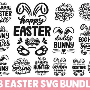 Paquete SVG de Pascua, Feliz Pascua SVG, Citas de Pascua svg, Conejito de Pascua svg, Huevo de Pascua svg, Primavera svg, Pascua Niños svg, archivos svg para Cricut