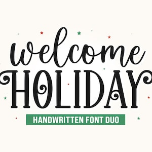 Weihnachtsschrift SVG, Schreibschrift, Urlaubsschrift, kursive Schrift, Cricut-Schrift, Schrift für Cricut, Schreibschrift SVG, Schreibschrift - Welcome Holiday Font