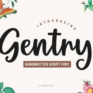 Fuente Script, Fuente con colas, Fuente cursiva, Fuente Cricut, Fuente manuscrita, Fuente para Cricut, Fuente Script SVG, Fuente de boda - Fuente Gentry