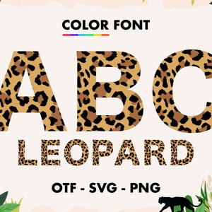 Leopard Font SVG, Leopard print svg font for cricut, leopard font png, Animal font svg, Leopard alphabet letters svg, cheetah print svg font