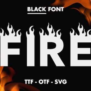 Police de feu SVG, police de flamme SVG, police de flamme pour Cricut, Silhouette, police Blaze, alphabet de flamme, lettres de l’alphabet de feu SVG, police de flamme thrasher