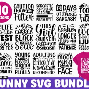 Lot de citations drôles de SVG, lot de sarcasme SVG, lot de SVG sarcastique, citations sarcastiques svg, svg dicton drôle couper des fichiers pour Cricut Silhouette