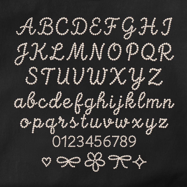 Pearl Beaded Script Font PNG Alphabet Letters, Pearl PNG Letter, Pearls ...