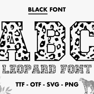 Leopard Font SVG, Leopard alfabet letters svg, Leopard print svg lettertype voor cricut, leopard font png, cheetah print svg lettertype, Animal font svg