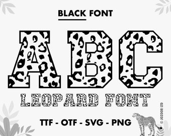 Leopard Font SVG, Leopard alphabet letters svg, Leopard print svg font for cricut, leopard font png, cheetah print svg font, Animal font svg