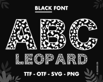 Fuente de leopardo SVG, letras del alfabeto de leopardo svg, fuente de svg de impresión de leopardo para cricut, fuente de leopardo png, fuente de svg de impresión de guepardo, fuente de animal svg
