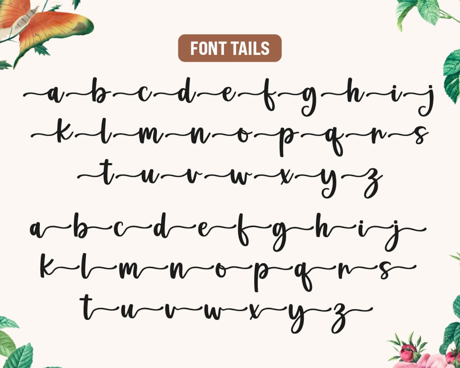 Script Font, Font With Tails, Cursive Font, Cricut Font, Handwritten ...