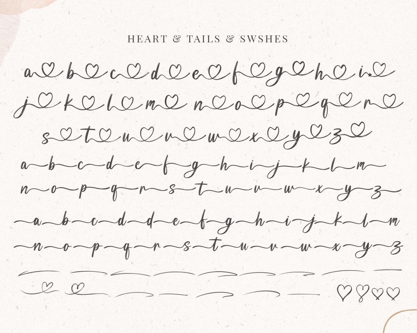Script Font Font With Hearts Font With Tails Heart Font - Etsy