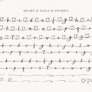 Script Font, Font With Hearts, Font With Tails, Heart Font, Handwritten ...