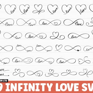 Infinity Love SVG Bundle, Infinity SVG, Love SVG, Heart svg, Valentine svg, Wedding svg, infinity love sign, svg Cut Files Cricut Silhouette