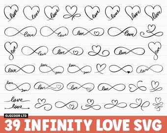Infinity Love SVG Bundle, Infinity SVG, Love SVG, Heart svg, Valentine svg, Wedding svg, infinity love sign, svg Cut Files Cricut Silhouette