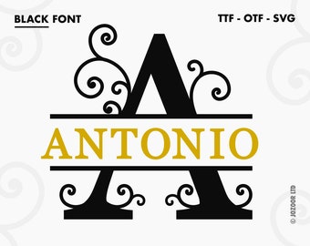 Split Monogram SVG, Split Monogram Font, Monogram Font SVG, Split Monogram Letters SVG, split monogram alphabet svg, svg Font for Circut