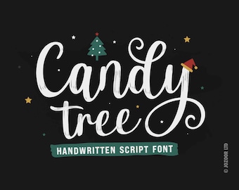 Script Font, Christmas Font, Holiday Font, Handwritten Font, Cursive Font, Christmas Font SVG, Cricut font, Wedding Font, Candy Tree Font