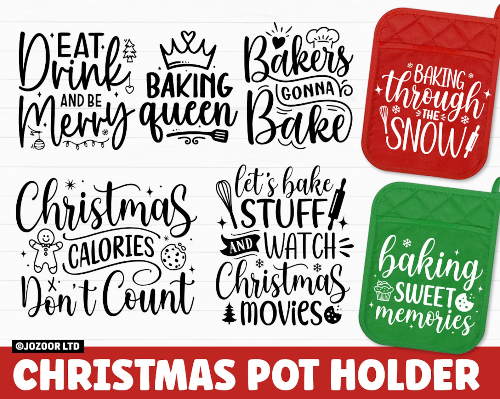 Christmas Pot Holder SVG Bundle Potholder SVG Christmas SVG Etsy