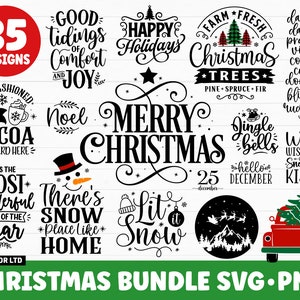 Lot de Noël SVG, SVG de Noël, joyeux Noël SVG, ornements de Noël svg, svg d'hiver, père Noël svg, svg drôle de Noël Cricut