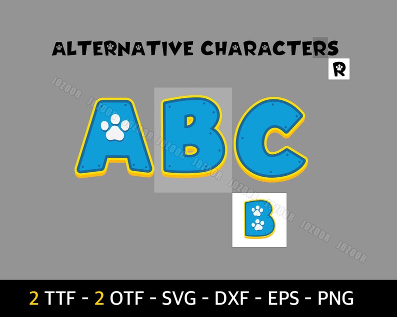 Paw Patrol font paw patrol svg paw patrol font SVG DXF | Etsy